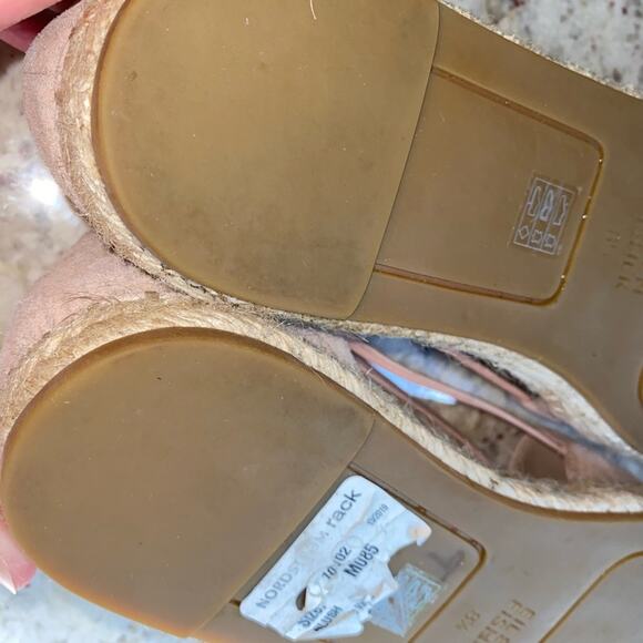 Eileen Fisher $155 D’Orsay Espadrille Shimmer Stripe Tan / Gold 8.5 - Picture 9 of 14